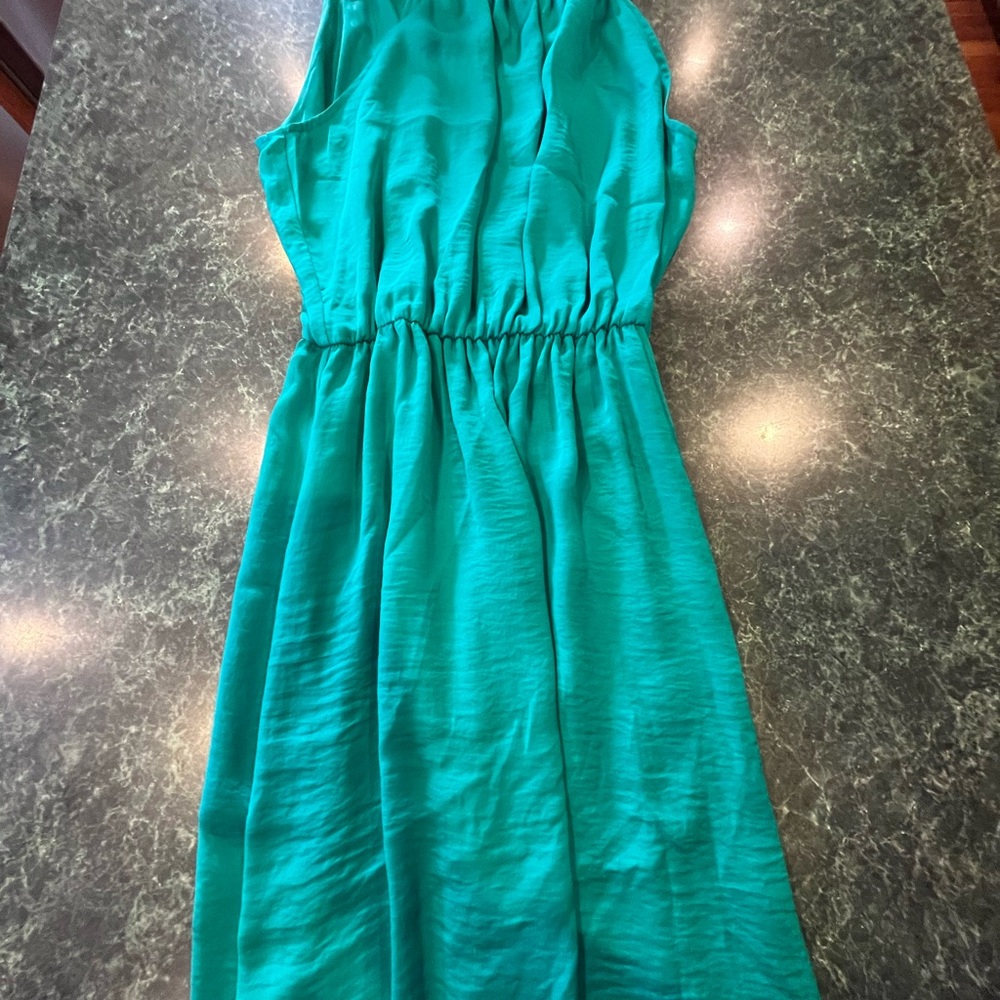 Elegant Teal Sleeveless Dress